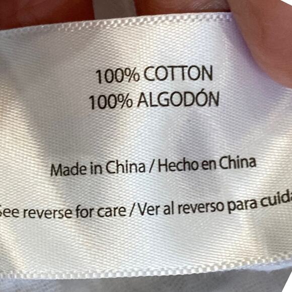 Three Dots White cotton gauze v neck flutter sleeve  Relaxed fit blouse Sz LARGE - Picture 6 of 10